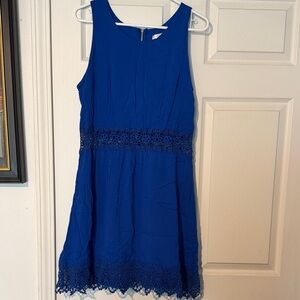 Xhilaration Royal Blue Kids Dress with Lace Trim